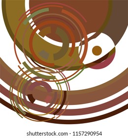 Abstract colored circles, lines, on white background, vector, business