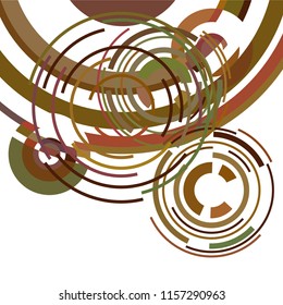 Abstract colored circles, lines, on white background, vector, business