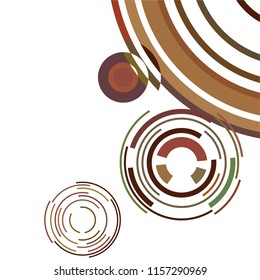 Abstract colored circles, lines, on white background, vector, business
