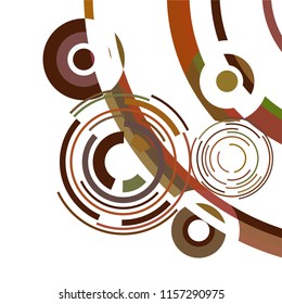 Abstract colored circles, lines, on white background, vector, business