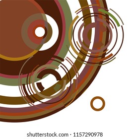 Abstract colored circles, lines, on white background, vector, business