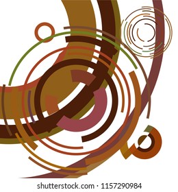 Abstract colored circles, lines, on white background, vector, business