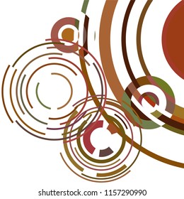 Abstract colored circles, lines, on white background, vector, business