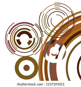 Abstract colored circles, lines, on white background, vector, business