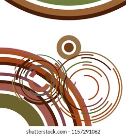 Abstract colored circles, lines, on white background, vector, business