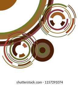 Abstract colored circles, lines, on white background, vector, business