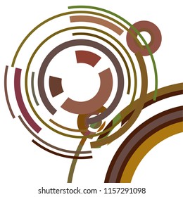 Abstract colored circles, lines, on white background, vector, business