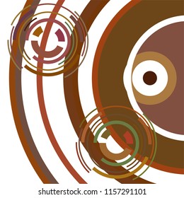 Abstract colored circles, lines, on white background, vector, business