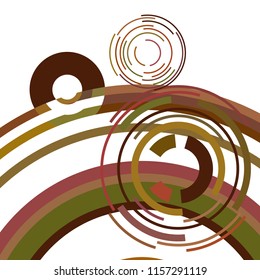 Abstract colored circles, lines, on white background, vector, business