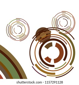 Abstract colored circles, lines, on white background, vector, business