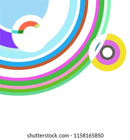 Abstract colored circles, lines, on white background, vector, business