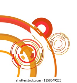 Abstract colored circles, lines, on white background, vector, business