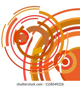 Abstract colored circles, lines, on white background, vector, business