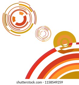 Abstract colored circles, lines, on white background, vector, business