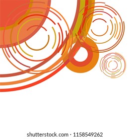 Abstract colored circles, lines, on white background, vector, business