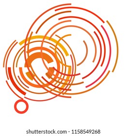 Abstract colored circles, lines, on white background, vector, business