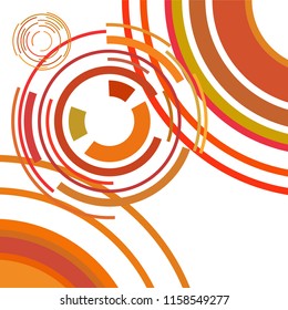 Abstract colored circles, lines, on white background, vector, business