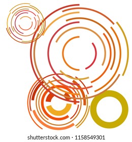 Abstract colored circles, lines, on white background, vector, business