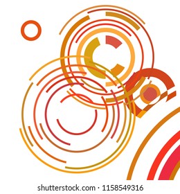 Abstract colored circles, lines, on white background, vector, business