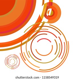 Abstract colored circles, lines, on white background, vector, business