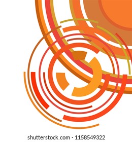Abstract colored circles, lines, on white background, vector, business