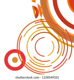 Abstract colored circles, lines, on white background, vector, business