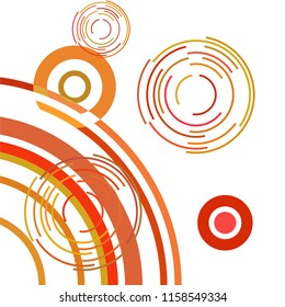 Abstract colored circles, lines, on white background, vector, business