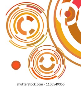 Abstract colored circles, lines, on white background, vector, business