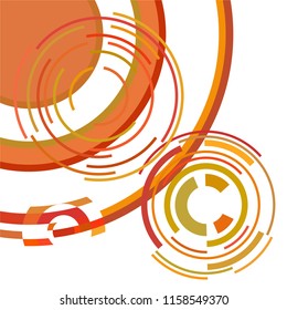 Abstract colored circles, lines, on white background, vector, business