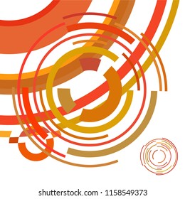 Abstract colored circles, lines, on white background, vector, business