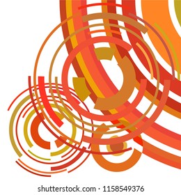 Abstract colored circles, lines, on white background, vector, business