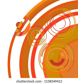 Abstract colored circles, lines, on white background, vector, business