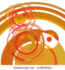 Abstract colored circles, lines, on white background, vector, business