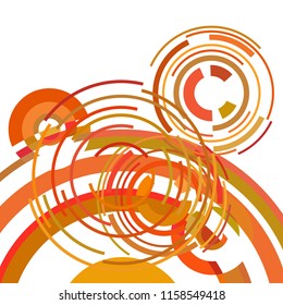 Abstract colored circles, lines, on white background, vector, business