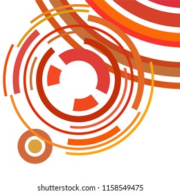 Abstract colored circles, lines, on white background, vector, business