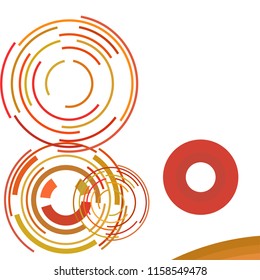 Abstract colored circles, lines, on white background, vector, business