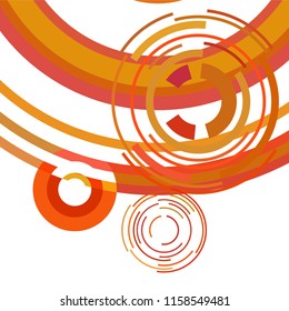 Abstract colored circles, lines, on white background, vector, business