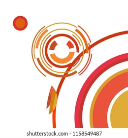 Abstract colored circles, lines, on white background, vector, business