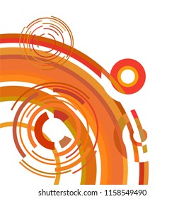 Abstract colored circles, lines, on white background, vector, business