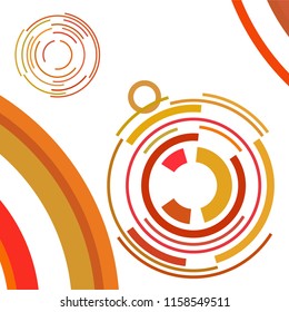Abstract colored circles, lines, on white background, vector, business