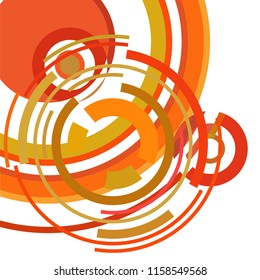 Abstract colored circles, lines, on white background, vector, business