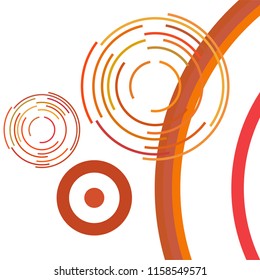Abstract colored circles, lines, on white background, vector, business