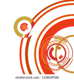 Abstract colored circles, lines, on white background, vector, business