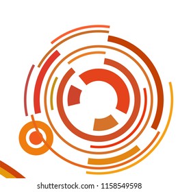 Abstract colored circles, lines, on white background, vector, business
