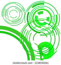 Abstract colored circles, lines, on white background, vector, business