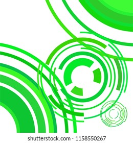 Abstract colored circles, lines, on white background, vector, business
