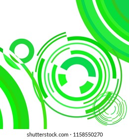 Abstract colored circles, lines, on white background, vector, business