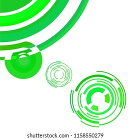 Abstract colored circles, lines, on white background, vector, business