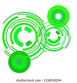 Abstract colored circles, lines, on white background, vector, business