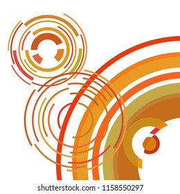 Abstract colored circles, lines, on white background, vector, business